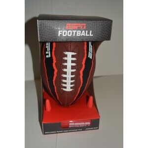 ESPN Junior Size Football With Kicking Tee & Pump Brand New In Box